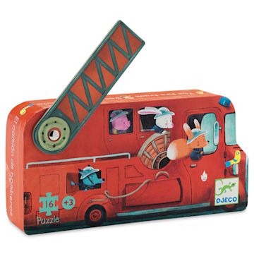 Open in modal - Djeco Mini Silhouette Puzzles- Fire Truck box