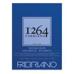 Fabriano 1264 Watercolor Pad, 9" x 12", Glue Bound, 30 Sheets, Portrait