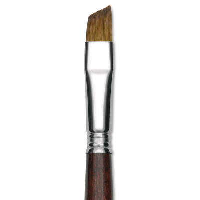 Escoda Prado Tame Synthetic Brush - Angular, Short Handle, Size 14 (Close-up of brush)