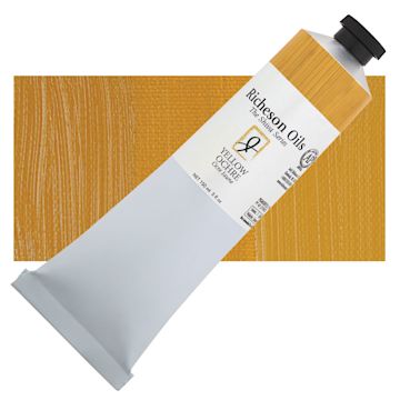 Open in modal - Shiva Signature Artist Oil Color - Yellow Ochre, 5 oz Tube and swatch