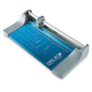 Dahle Personal Rolling Trimmers - Angled view of 12" Trimmer showing cutter head and markings