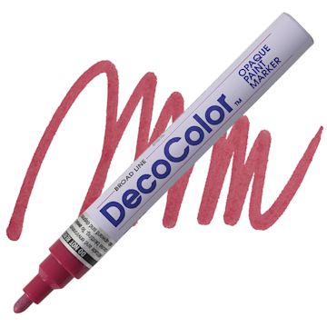 Open in modal - Decocolor Paint Marker - Crimson Lake, Broad Tip marker and swatch