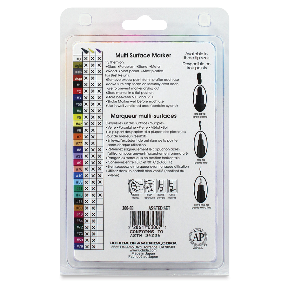 Decocolor Paint Marker Set - Pastel Colors, Broad Tip, Set of 6