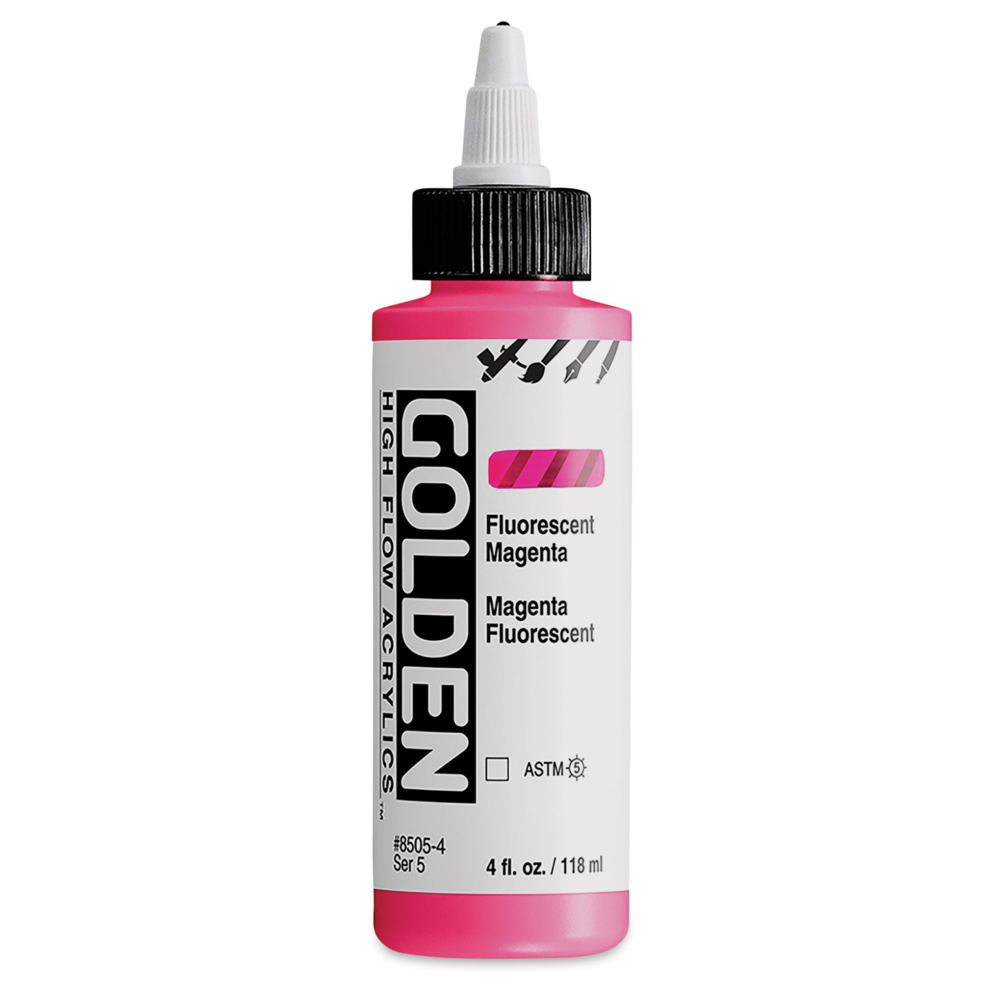 Golden High Flow Acrylics - Medium Magenta, 1 oz bottle