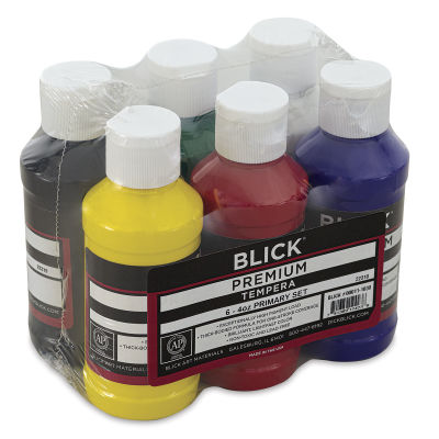 Blick Premium Grade Tempera - Primary Colors, Set of 6, 4 oz