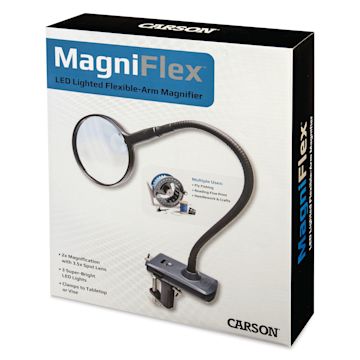 Open in modal - Carson MagniFlex LED Magnifier front of packaging, angled view