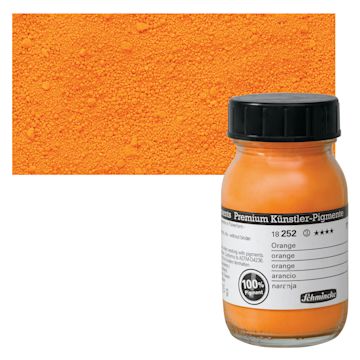 Open in modal - Schmincke Pigment - Orange, 100 ml Jar and swatch