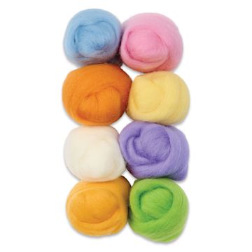 Open in modal - Wistyria Editions 100% Wool Roving - Cotton Candy, Pkg of 8