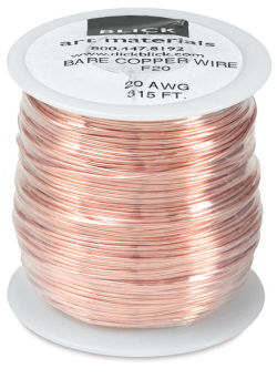 Blick Copper Wire - Side view of Large Spool of 315 ft 20 gauge copper wire 

