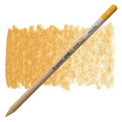 Bruynzeel Design Pastel Pencil - Yellow Ochre 27 (swatch and pencil)