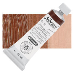 Schmincke Norma Professional Oil Paint - Burnt Sienna, 35 ml, Tube with Swatch