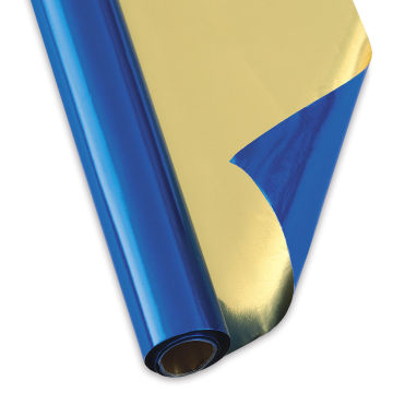 Folia Alu Foil Rolls - Blue and Gold Roll shown slightly unrolled
