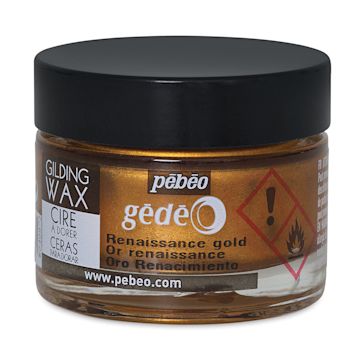 Open in modal - Pebeo Gedeo Gilding Wax - Front of 30 ml jar of Renaissance Gold Wax