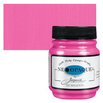 Open in modal - Jacquard Neopaque Acrylic - Magenta, 2.25 oz jar and swatch