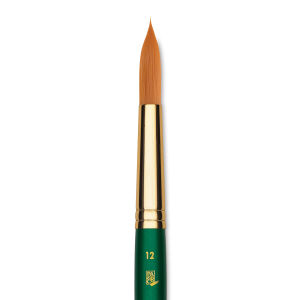 Princeton Good Synthetic Golden Taklon Brush - Round, Short Handle, Size 12