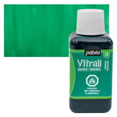 Pebeo Vitrail Paint - Emerald, 250 ml bottle