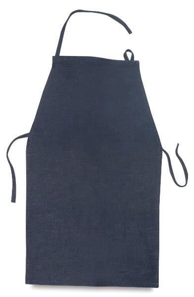Children's Denim Apron - Top view of Apron for Ages 8-14 showing ties