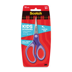 Scotch Soft Touch Pointed Kids Scissors, 5", Stainless Steel, Purple (colors may vary)