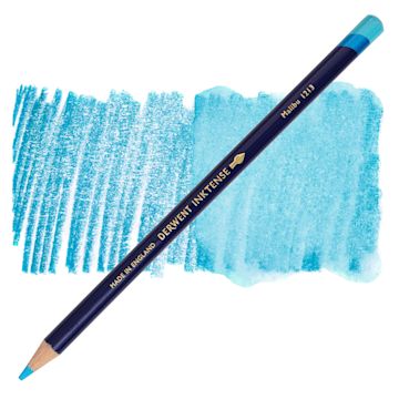 Open in modal - Derwent Inktense Pencil - Malibu, swatch and pencil
