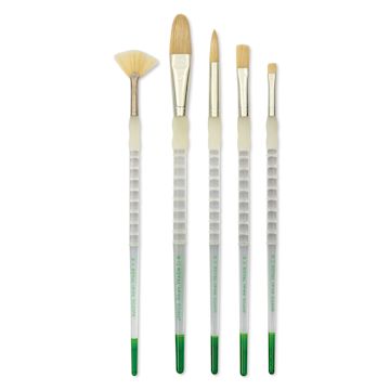 Open in modal - Royal & Langnickel Soft Grip White Hog Bristle Value Brushes - SG506, Set of 5