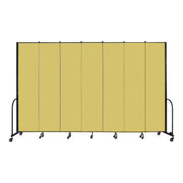 Screenflex Portable Room Dividers - 8 ft, Yellow, 7 Panel