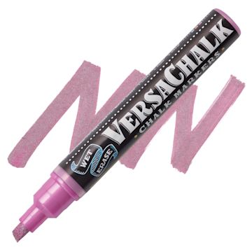 Open in modal - VersaChalk Wet Erase Liquid Chalk Marker - Metallic Rose Quartz, 5 mm, swatch and marker