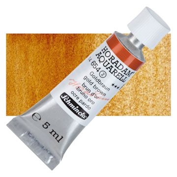 Open in modal - Schmincke Horadam Aquarell Watercolor - Gold Brown, 5 ml tube and swatch