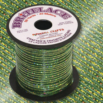 Pepperell Rexlace Britelace Holographic Plastic Lacing - 50 yards, Green Holographic