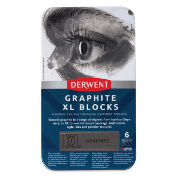 Derwent Watersoluble Graphite XL Blocks - Assorted, Set of 6, front of the packaging