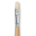 Escoda Clasico Chungking White Bristle Brush - Bright, Long Handle, Size 14