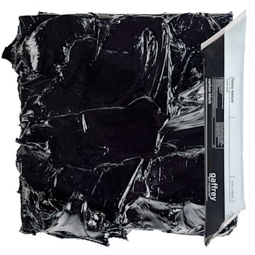 Open in modal - Gaffrey Heavy Body Texture Acrylic Paint - Carbon Black, 32 oz pouch with swatch