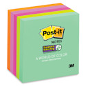 Post-it Super Sticky Notes - 3" x 3", Miami Collection, Blank, Pkg of 5