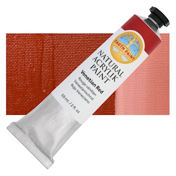 Open in modal - Natural Earth Paint Natural Acrylik Paint - Venetian Red, 59 ml tube and swatch