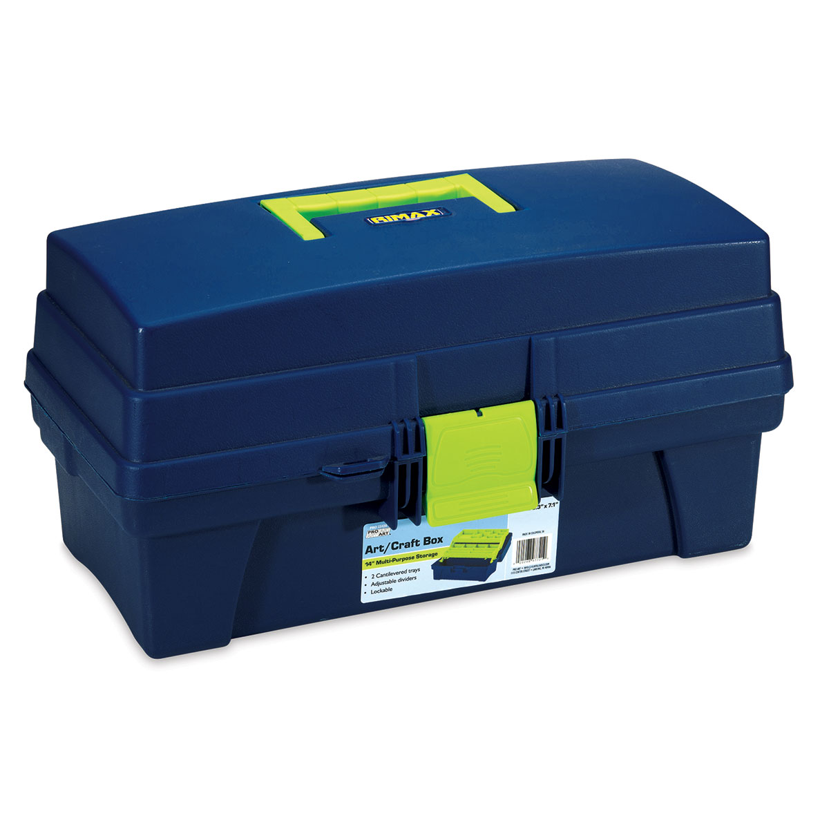 Pro Art Plastic Box - 8' x 7' x 14', Blue/Green Trim, 2 Tray