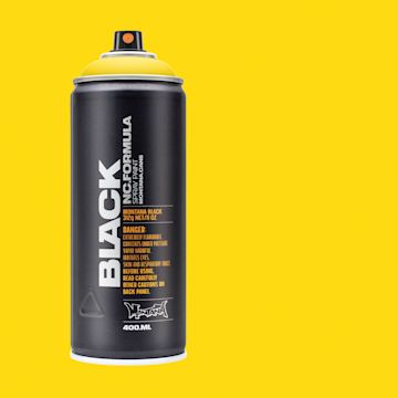 Open in modal - Montana Black Spray Paint - Kicking Yellow, 400 ml can with swatch