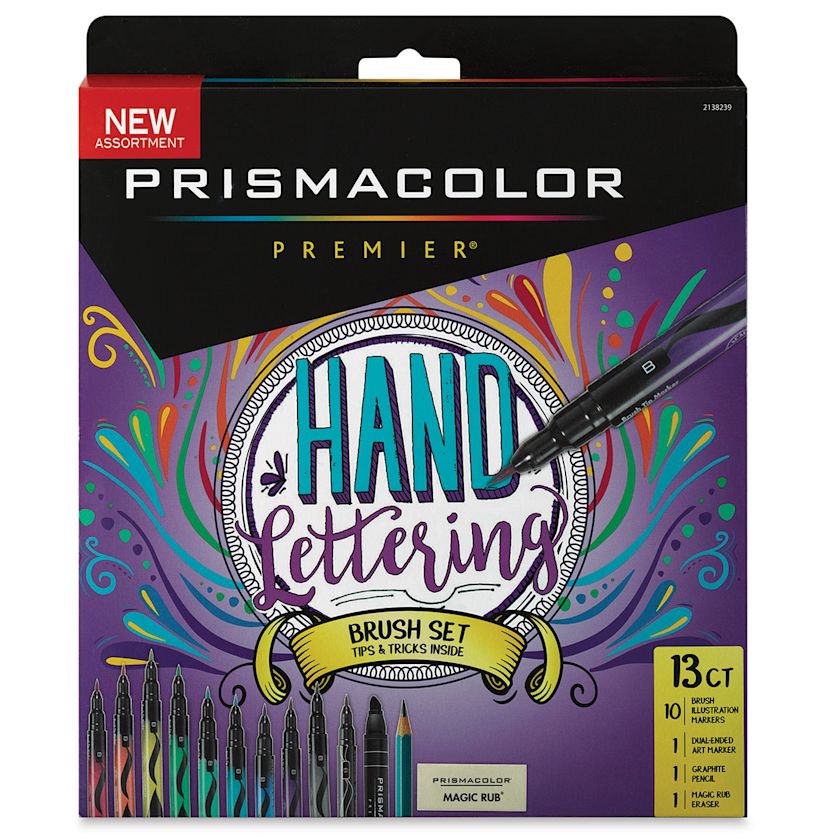 Prismacolor Hand Lettering Set Brush, 13Piece Set BLICK Art Materials