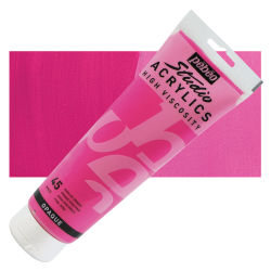 Pebeo High Viscosity Acrylics - Opaque Vivid Pink, 250 ml, Tube with Swatch