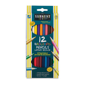 Sargent Art Bicolored Pencil Set - Front of package showing 12 pc Bicolored Pencils
