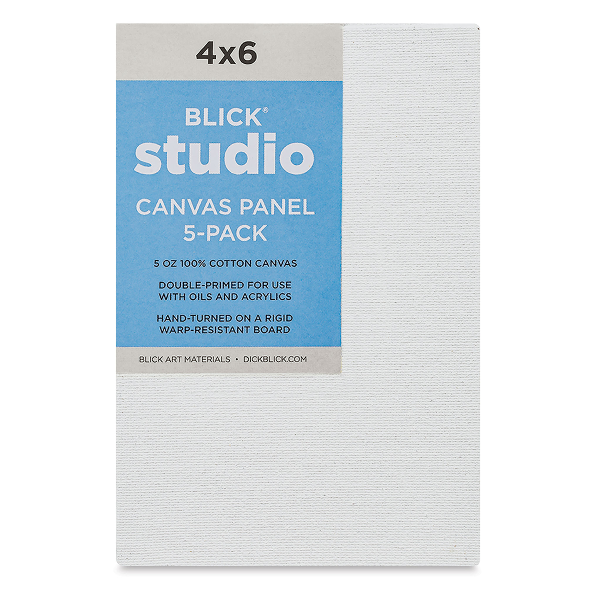 Blick Studio Cotton Canvas Panels - 4 inch x 6 inch, Pkg of 5
