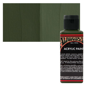 Alpha6 Alphakrylic Acrylic Paint - Army Green, 5 oz (swatch and bottle)