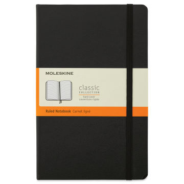 Moleskine Classic Expanded Hardcover Notebook - Ruled, Black, Large, 8-1/4" x 5"