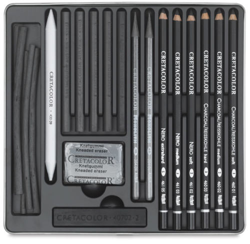 TSC Bookstore: Charcoal Drawing Set, White/Black