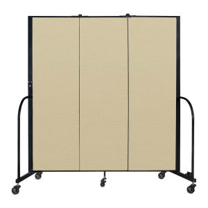 Screenflex Portable Room Dividers - 6 ft x 5 ft, Wheat, 3 Panel