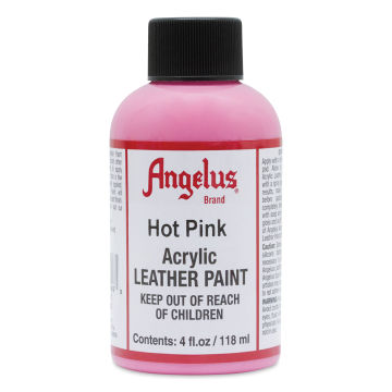 Angelus Acrylic Leather Paint - Hot Pink, 4 oz