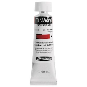 Open in modal - Schmincke Primacryl Professional Acrylic Paint - Cadmium Red Light Hue, 60 ml Tube