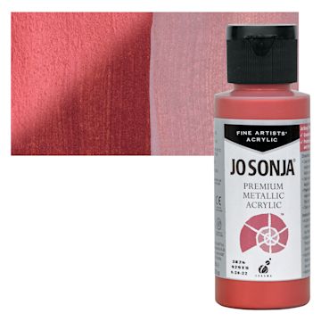 Open in modal - Chroma’s Jo Sonja Premium Metallic - Rose Gold, 2 oz bottle and swatch