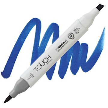 Open in modal - Shinhan Touch Twin Brush Marker - Napolean Blue marker and swatch