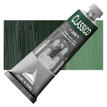 Open in modal - Maimeri Classico Oil Color - Cinnabar Green Deep, 60 ml tube and swatch