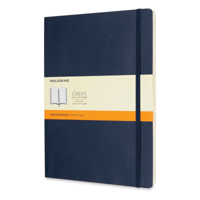 Moleskine Classic Soft Cover Notebook - Sapphire Blue, Ruled, 9-3/4" x 7-1/2"