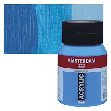 Open in modal - Amsterdam Standard Series Acrylic - Manganese Blue Phthalo, 500 ml bottle and swatch